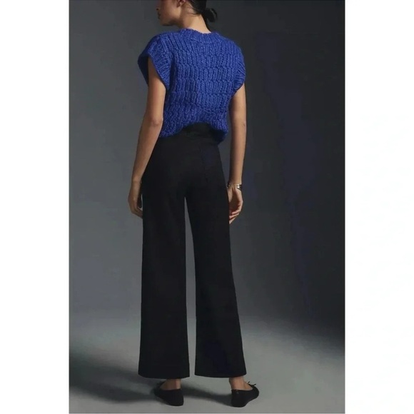 New Anthropologie The Colette Cropped Wide Leg Pants Maeve Linen Black 25 - Picture 5 of 11